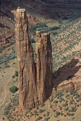 Rock peaks in the canyon of Chelly Arizona USA