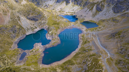 Overlooking East view of the Robert's Lakes in summer  Chamrousse  Alpes  France