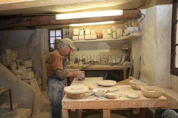 Potter working in his studio  Martine Gilles and Jaap Wieman  Village of Brantes  Provence  France