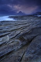 Cracked coastal slab on Isle of Skye Elgol Scotland