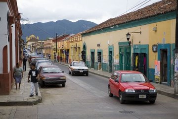 Street of a village of Chiapas Mexico
