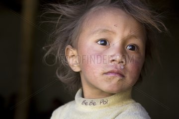 Portrait of Girl with a runny nose Zanskar India