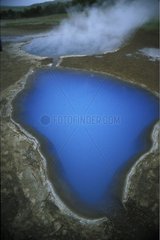 Vue aérienne de sources chaudes Gullfoss Islande