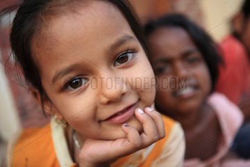 Portrait of smiling girl Hampi India
