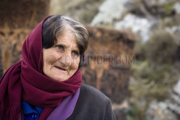Portrait of smiling elderly woman Sevan Armenia