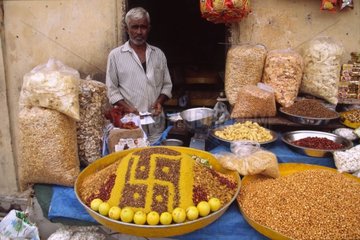Vendeur à son étal Rajasthan