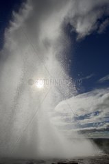 Geyser Strokkur erupting Iceland