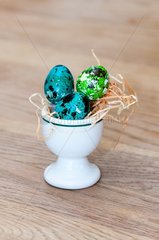 Painted quail eggs for Easter