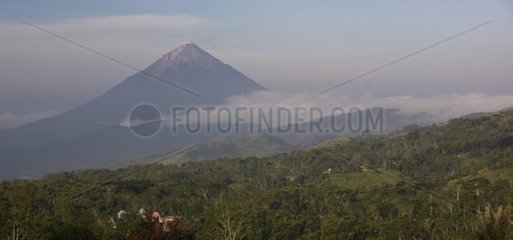 Abulobo volcano at dusk Nusa Tengarra Bajawa Indonesia