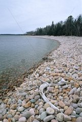 Pebble beach of the lake Superior Canada