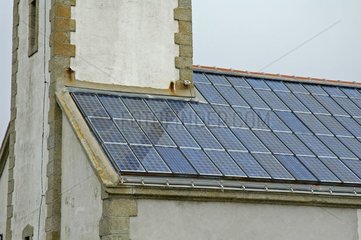 Solar panels on the Lighthouse of Pointe des Poulains France