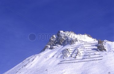 Avalanche shield in mountain Tignes France
