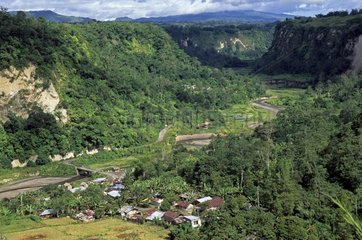 Little village of Sianok in a canyon Padang Indonesia
