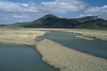 Delta of river and volcanic hill in Iceland [AT]
