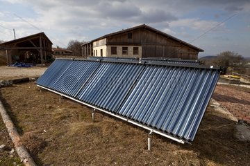 Solar panels and farm 'The Amanins' France