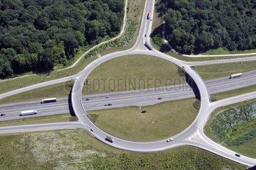Aerial view of intersection on the A36 to Ecot Pont-de-Roide