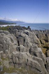 Limestone outcrops on cliffs Punakaiki South Island