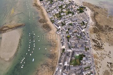 Aerial view of Ile-Tudy in Brittany France