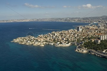 Air shot of the Endoume tip of Marseille France