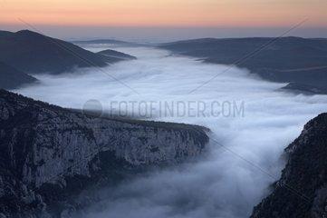 Fog on Verdon gorges France