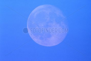 Pleine lune sur fond bleu
