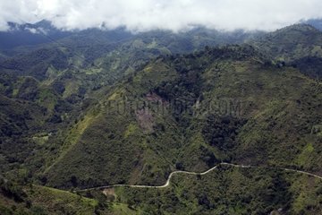 Road connecting Irubi to Otavalo High Andes Ecuador