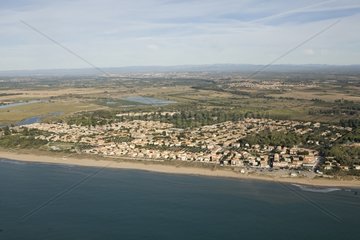 Town and beach of Farinette-plage of the Mediterranean