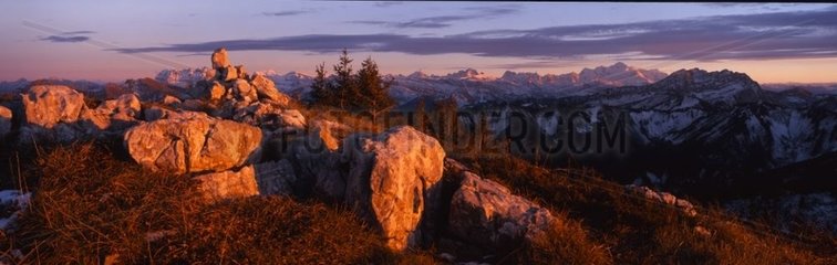 Sunset on Pointe d'Ireuse Haute Savoie France