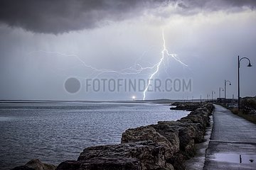 Cold air storm on the coast of Charente Maritime - France