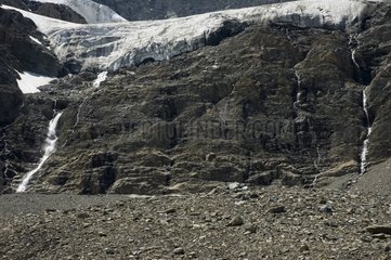 Torrent und Gesicht des Gletschers Vanoise NP Frankreich