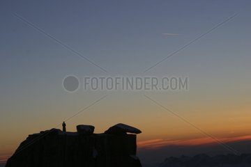 Jungfrau vom Greepon bis zum festen Sonnenuntergang von Mont Blanc
