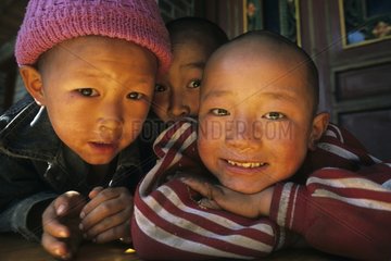 Young children of the Naxis ethnic group Yunnan China