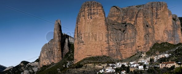 Conglomerate formations of Mallos de Riglos - Aragon - Spain