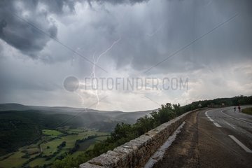 Storm over the Vaucluse mountains in spring - France