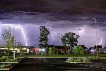 Storm over a mall at night - France