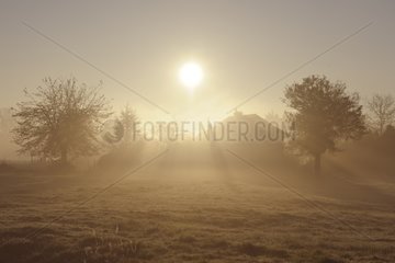 Sunrise on the Normandy countryside France