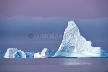 Icebergs in the boreal night - Scoresbysund Greenland