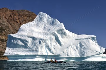 Sea kayaking before a Iceberg - Nordvest Fjord Greenland