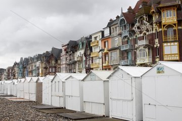 Range of Mers-les-Bains and its beach huts France