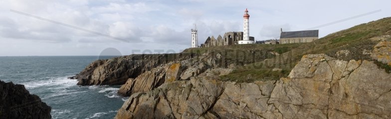 Semaphore and lighthouse on the Pointe Saint-Mathieu Plougonvelin