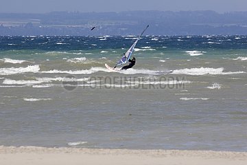 Windsurfing on Lake Geneva windy - France