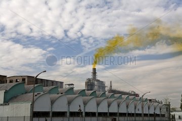 Air pollution by smoke factory Turkey
