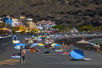 Beach in the village of Tazacorte on Canary Island La Palma