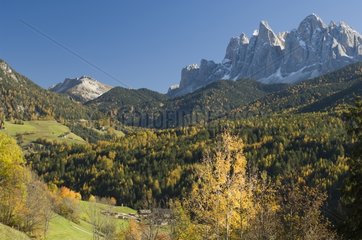 Landscape of the valley of Funes Italy
