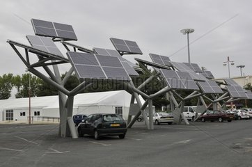 Car parking with solar panels