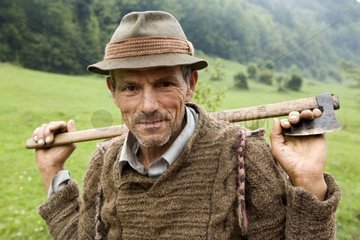 Portrait of a logger Romania