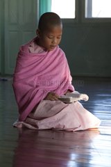 Study of a book of theology in a Buddhist monastery Burma