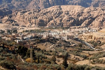 View of the city of Petra Jordan