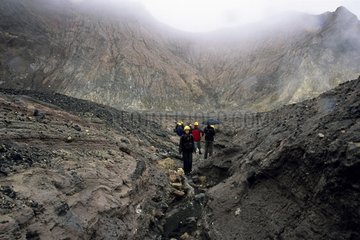 Besuchen Sie den Krater mit Rauch im Vulkan White Island