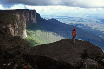 Person on a cliff of the Roraima Venezuela